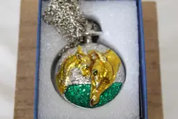 Golden Giraffe Mother And Baby Silver Mechanical Pocket Watch Necklace for Women