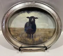 Black Sheep Oval Silvertone Wall Frame 10x12"