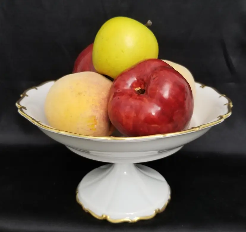 Vintage Czechoslovakian Porcelain Footed Fruit Compote