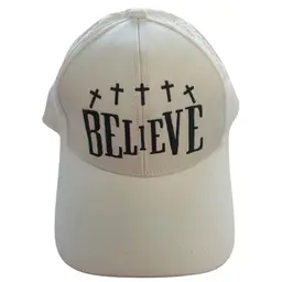 White - Cross Believe Golf Hat