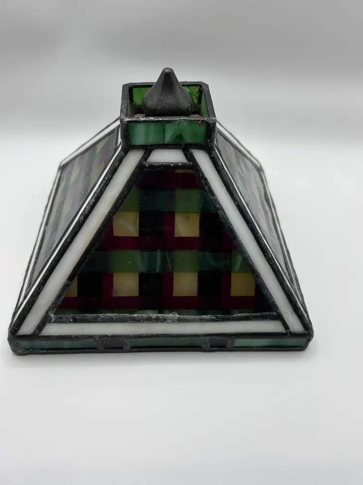 Dale Tiffany Signed Small Square Stained Glass Lampshade