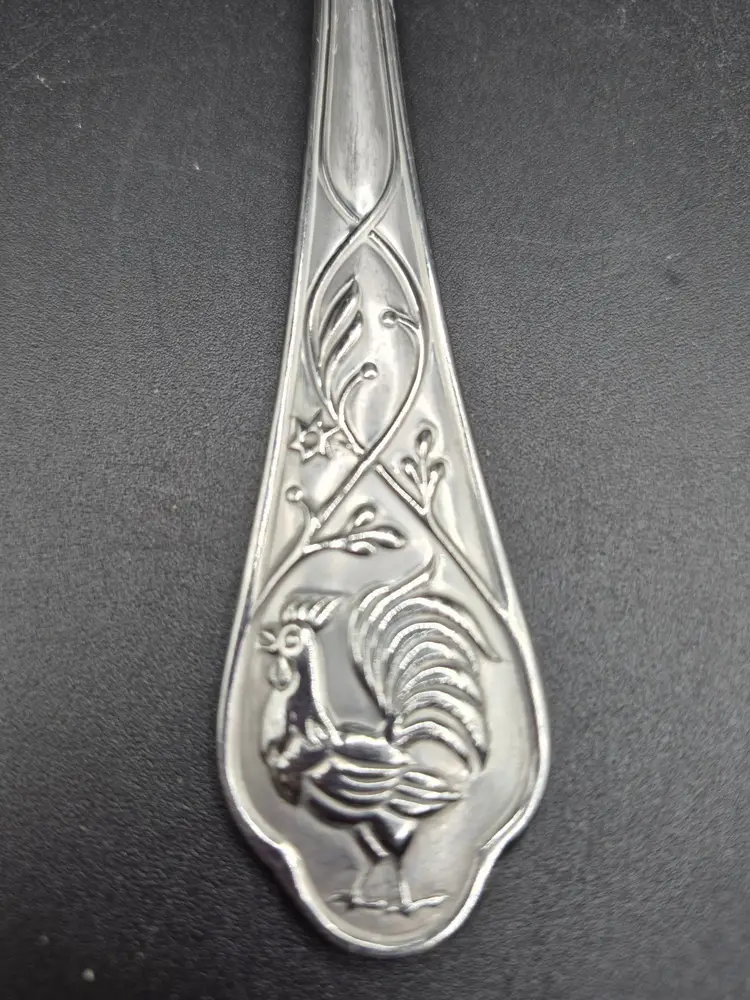 Set Of 4 Cambridge Stainless Steel Tablepoons With Engraved Rooster Motif