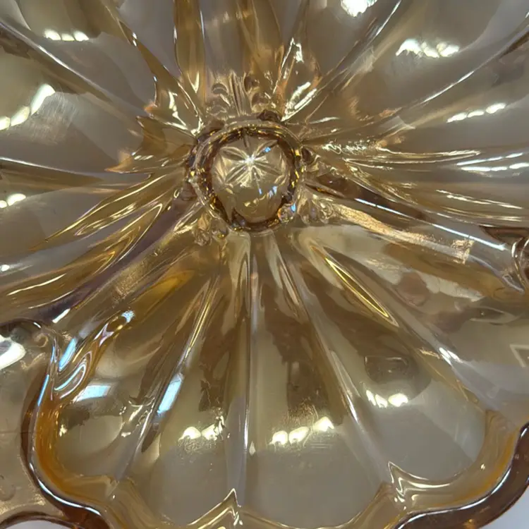 Jeanette Carnival Glass Clover Dish