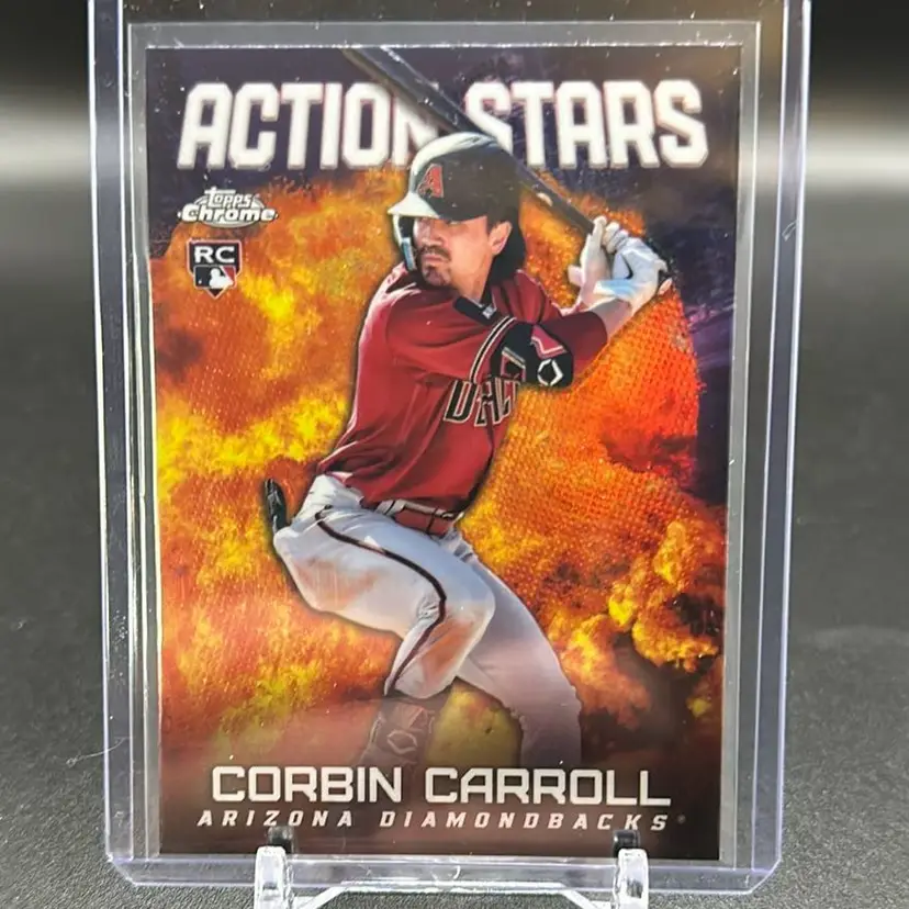 Corbin Carroll 2023 Topps Chrome Update Action Stars RC Refractor Arizona Diamondbacks 