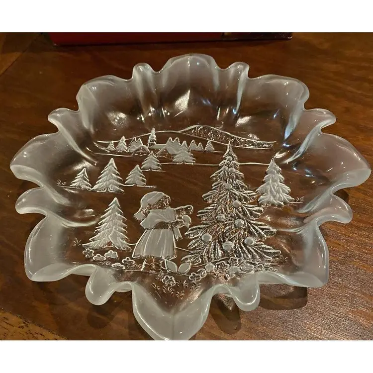 Christmas Story Mikasa Candy Dish 9 3/4" Bon Bon Plate SA 600/902 HOLIDAY VTG