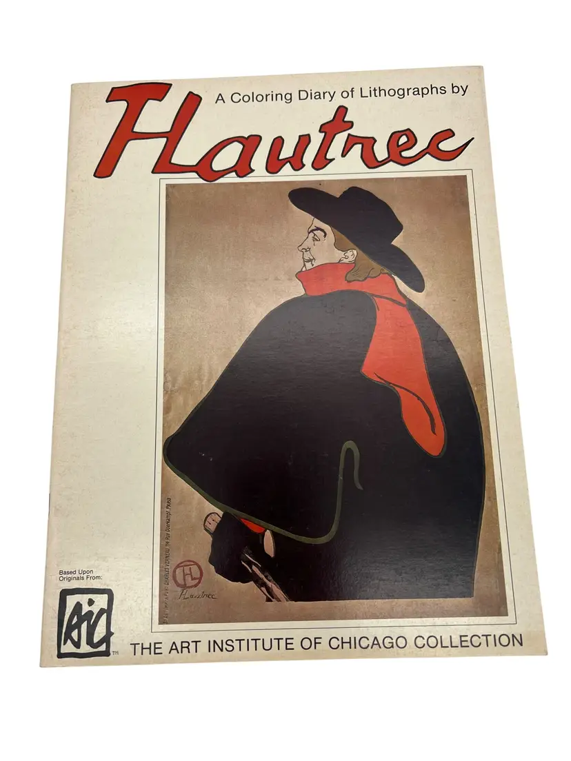 Henri De Toulouse-Lautrec Adult Coloring Book 1979 Art Institute of Chicago
