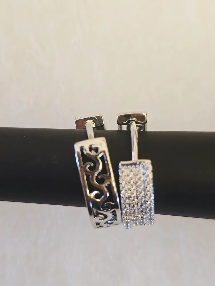 14k White Gold Filled Hoops with CZ