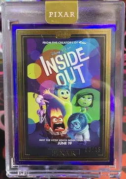 2025 Topps Pixar Gold INSIDE OUT Wall Art Encased Purple #3/15