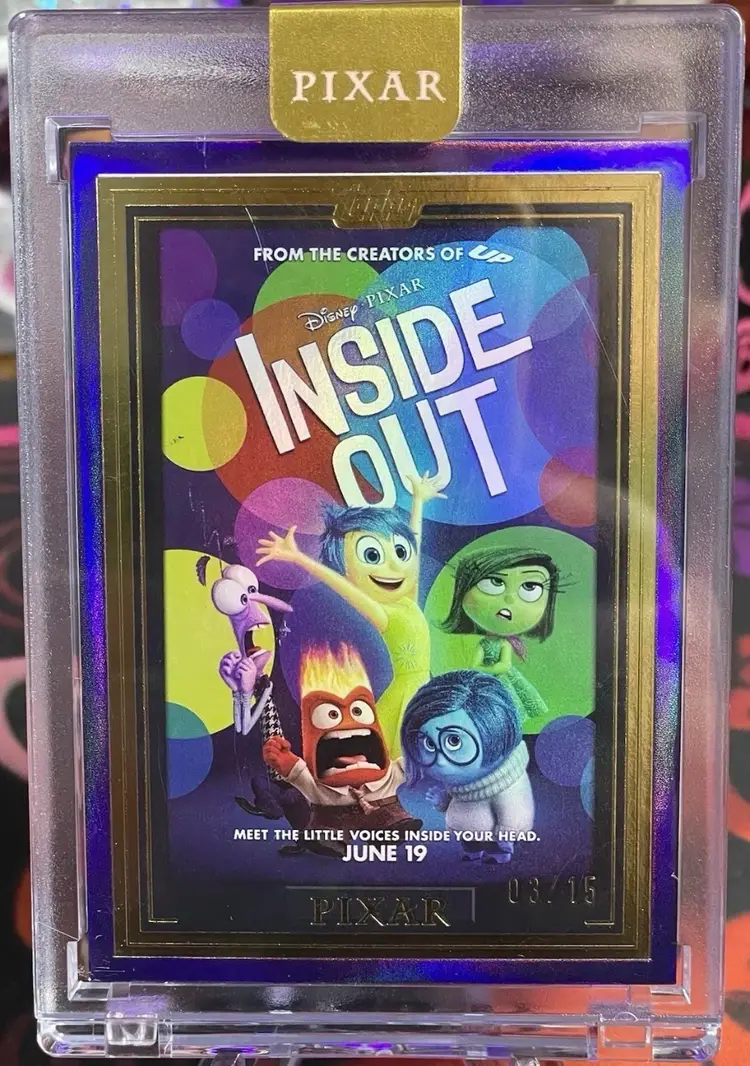 2025 Topps Pixar Gold INSIDE OUT Wall Art Encased Purple #3/15