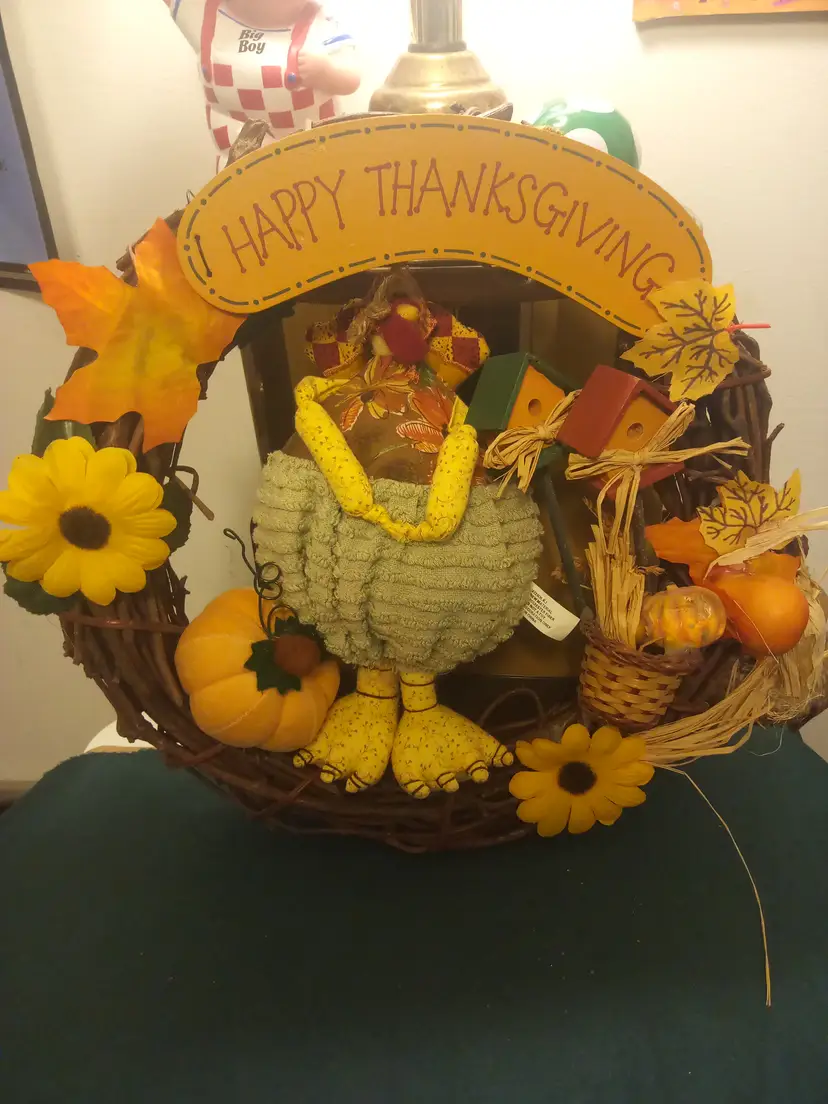 Vintage Thanksgiving turkey wreath