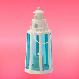 OCEAN BLUE LIGHTHOUSE CANDLE LAMP