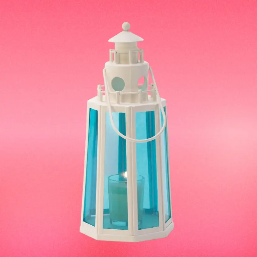 OCEAN BLUE LIGHTHOUSE CANDLE LAMP