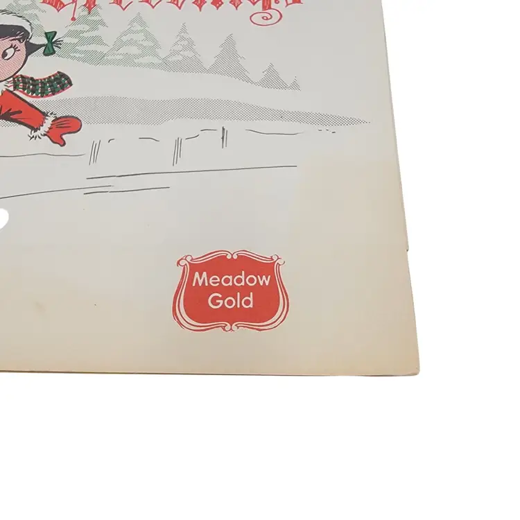 VTG 1966 Meadow Gold Seasons Greetings Christmas Advertisement Calendar Recipes