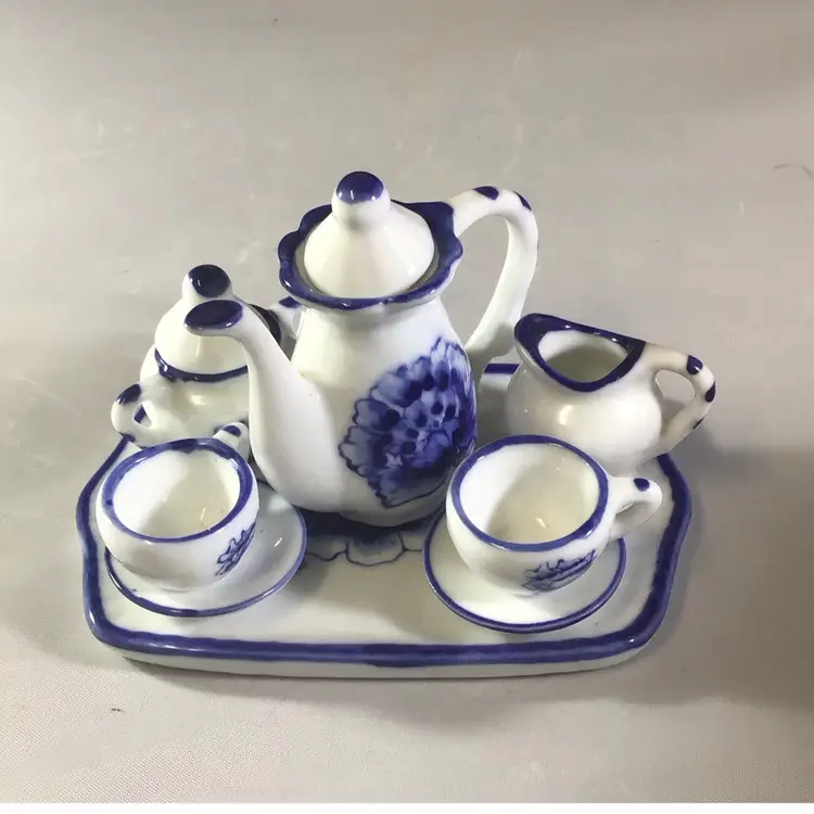 Blue And White Mini Tea Set