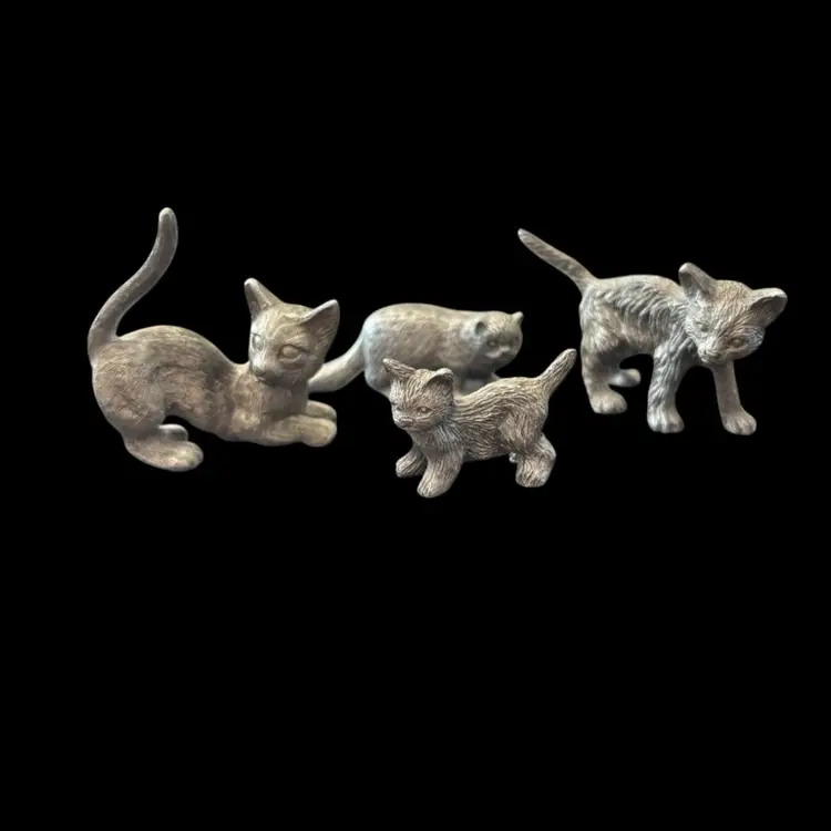 Lot Of Pewter Cats