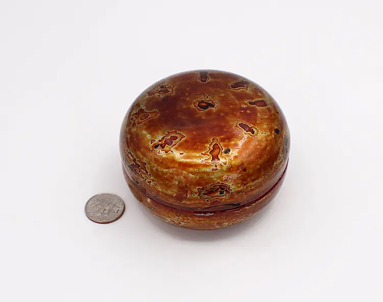 Burmese Lacquer Small Nesting Box Gold Accented Lacquerware Vintage