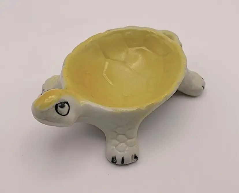 TURTLE, Yellow, Ceramic Trinket Dish, Japan