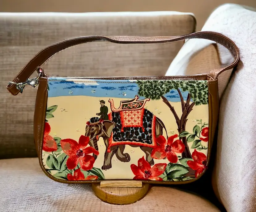 Merona Small Elephant Purse Animal Print Inside Mini Bag Zipper Pocket Colorful