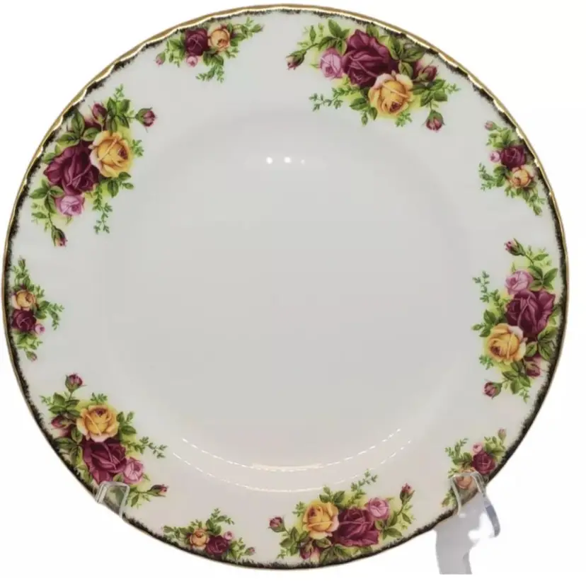 Vintage Royal Albert Old Country Roses 10-1/4" Dinner Plate 1962 Bone China