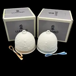 Lladró 1993 & 1994 Limited Edition Lladro Annual Porcelain Christmas Bell