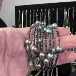 Raid Black A silver Bead Raid Bracelet