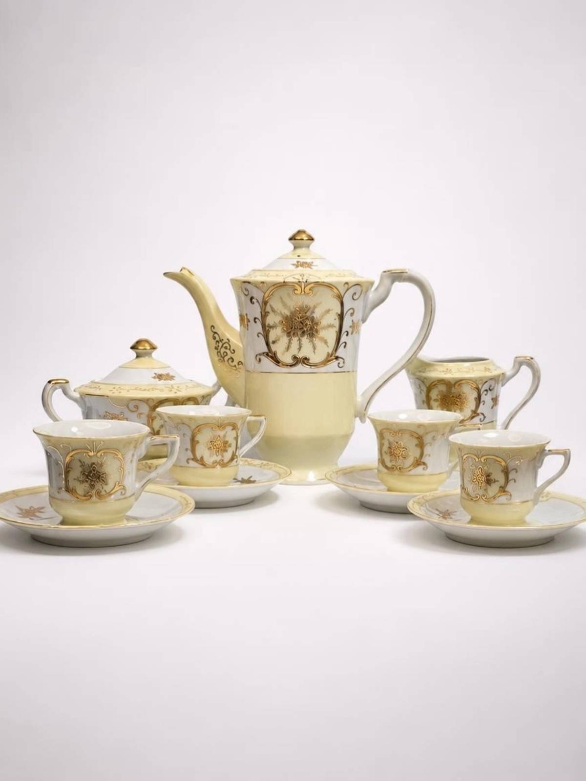 Niknax · Vtg Moriyama Hinode Japan Demitasse Tea Set Gold Moriage