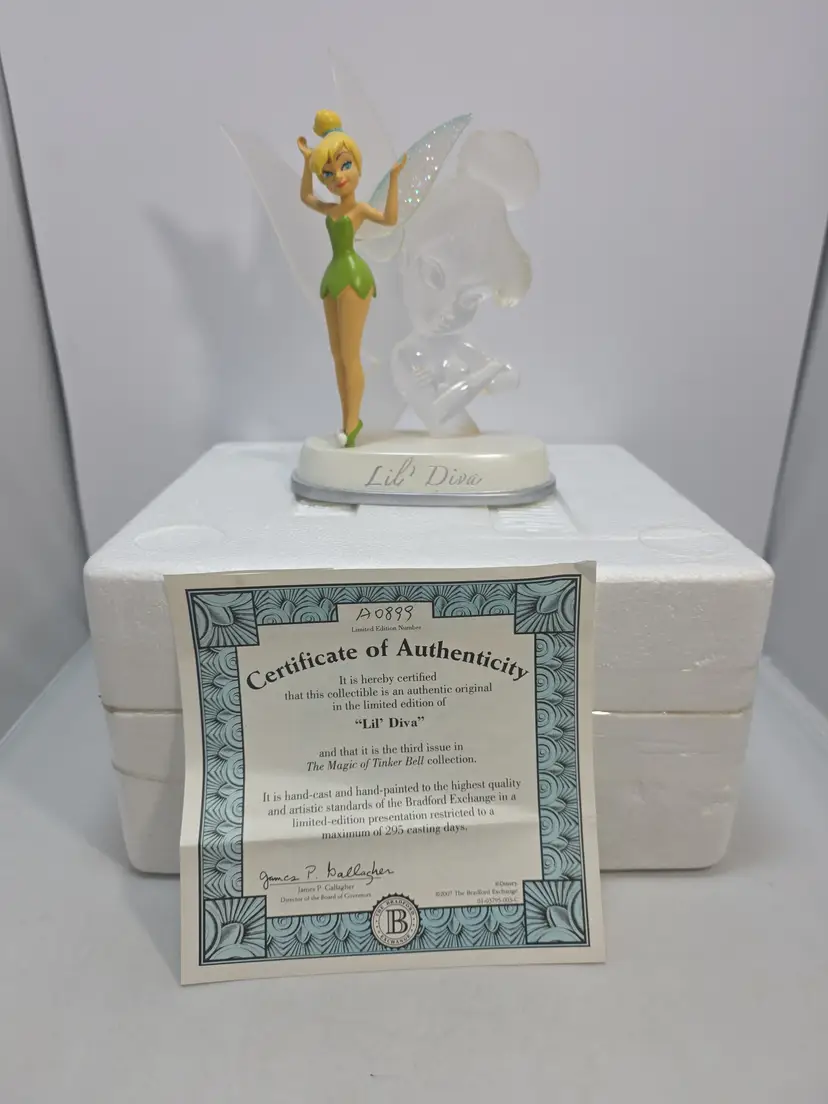 Disney Tinker Bell Lil Diva Bradford Exchange LE Figurine W/COA 2008 (C4)