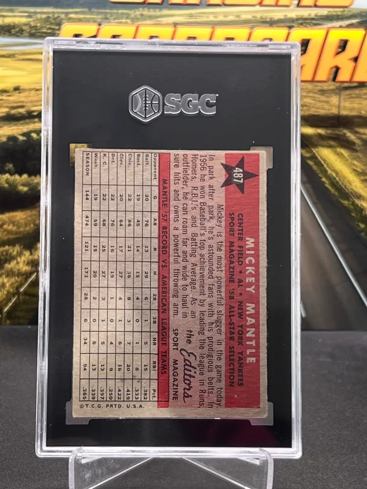 Mickey Mantle 1958 Topps SGC 5