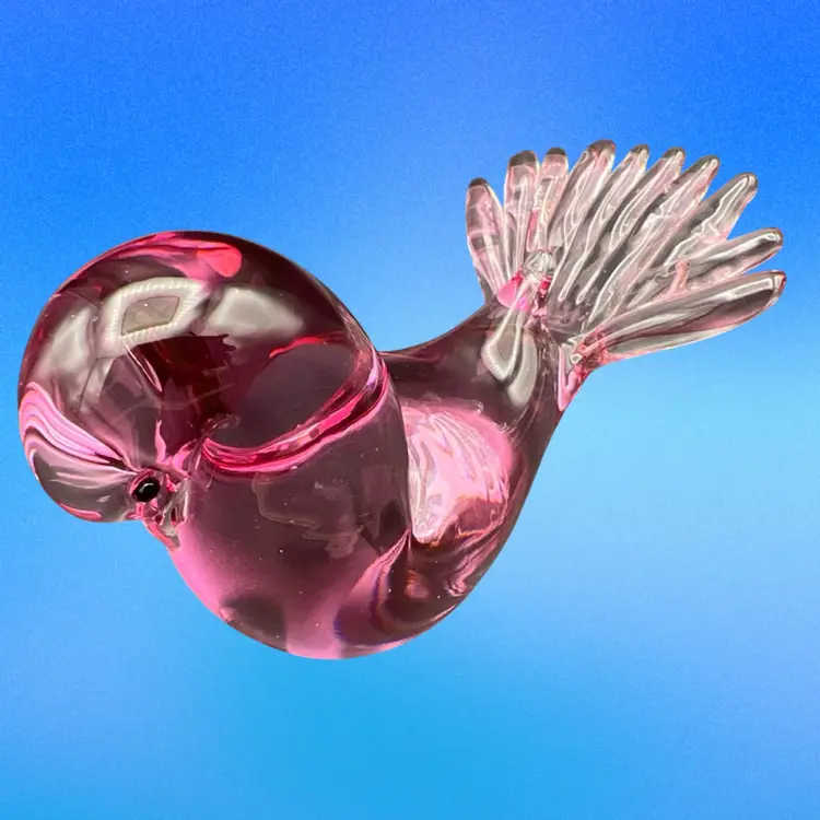 Formia Murano Art Glass “San Marco” Dove Bird Pink