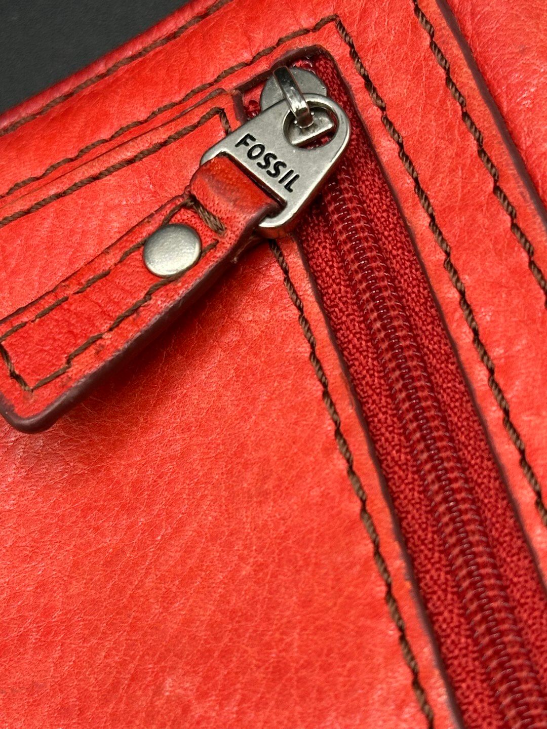 Niknax · Fossil Maddox Red Leather Trifold Wallet, Women's Fashion