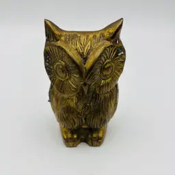 Vintage Brass Owl Bird Figurine Paperweight Brassware