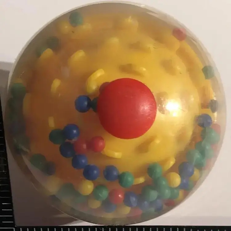VTG Clown Face Ball Rattle Rain Sound Primary Color Baby Sensory Motor Skill Toy
Please read Description 
(location: Box A7)
