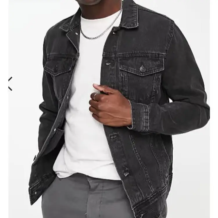 ASOS NWT New Look Denim Jacket in dark Grey Mens small