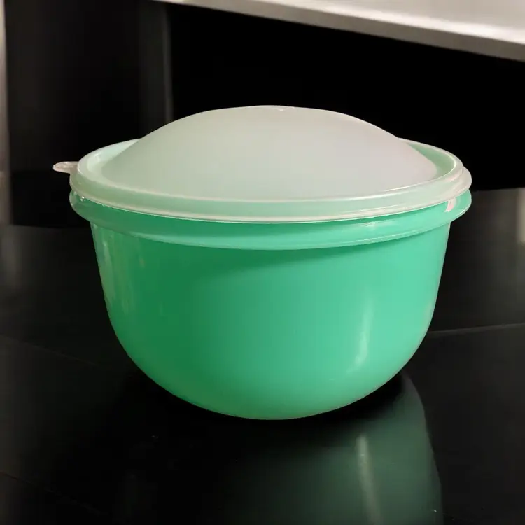 VTG Tupperware Lettuce Keeper Crisper Green #1424-2 With Dome Lid And Spike
