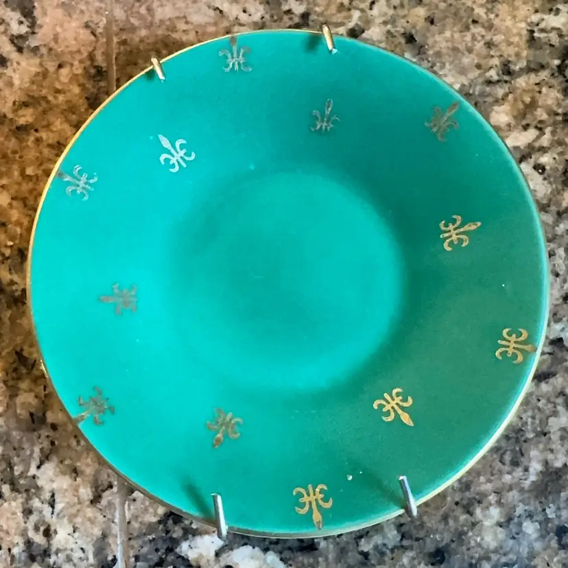 Jade Green Fleur-De-Lis Mini Plate