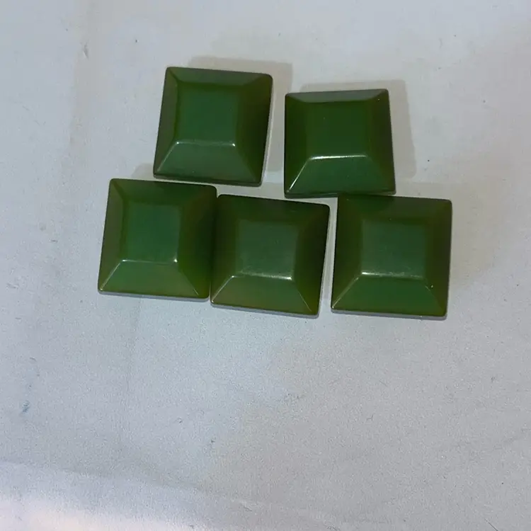 5 Vintage Green Bakelite Buttons 3/4” Each Tested