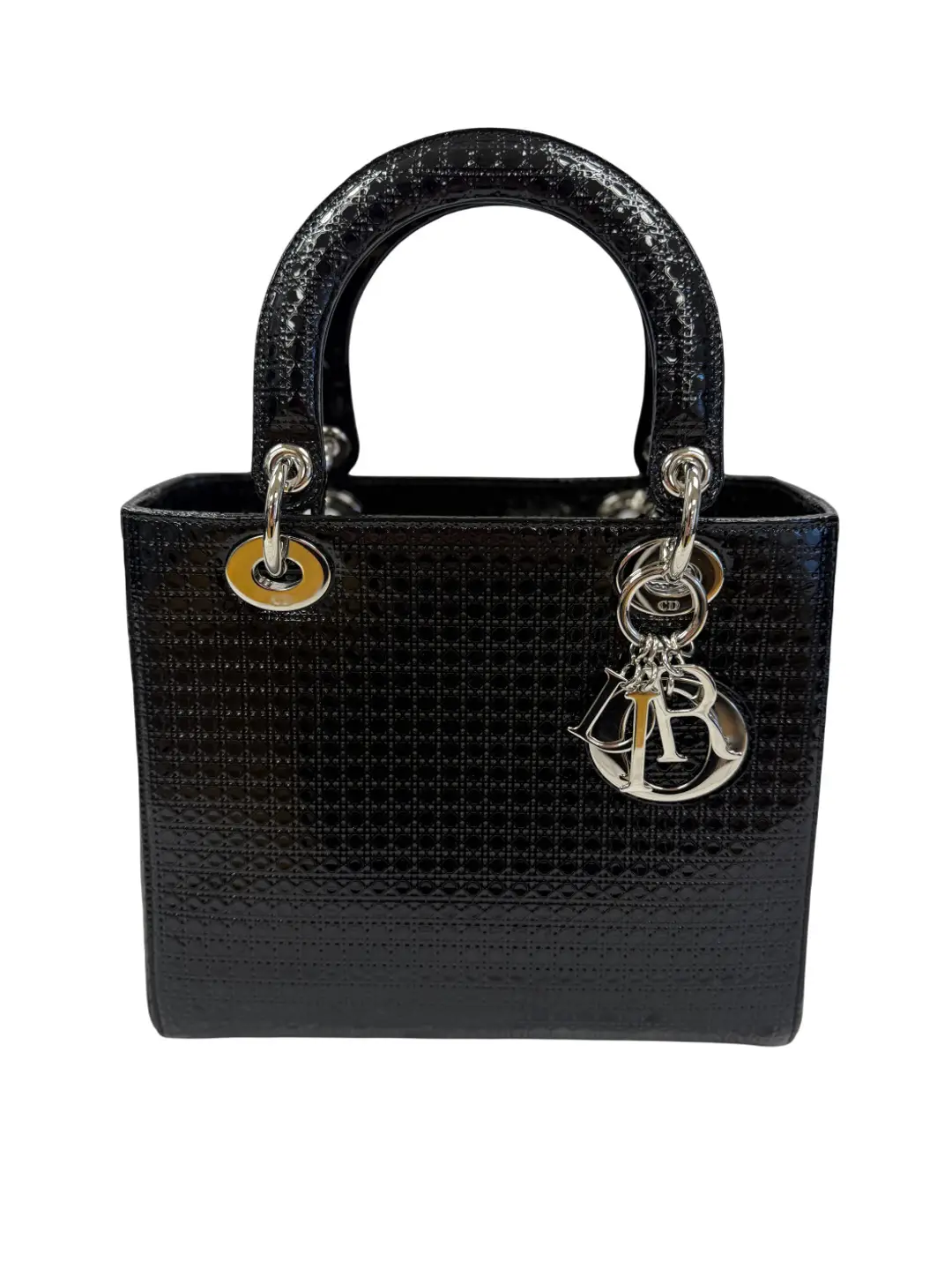 Dior Black Patent Medium Lady Dior