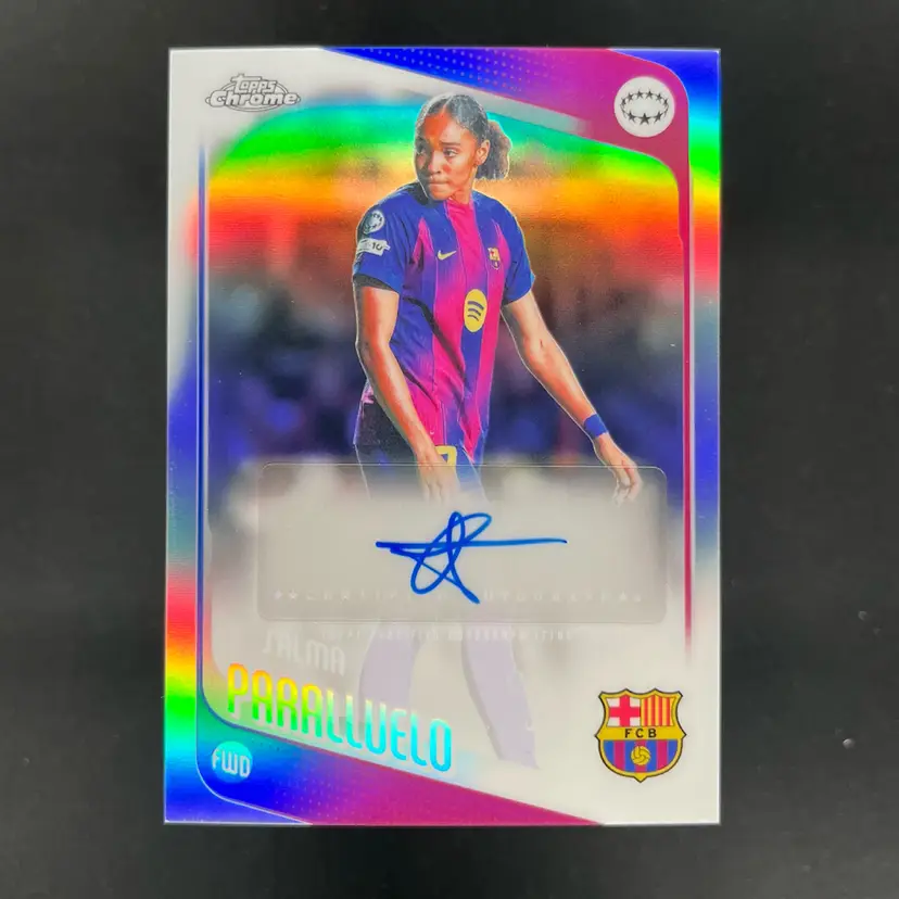 Salma Paralluelo 2025/26 Topps Chrome UWCL Autograph Barcelona Soccer Card