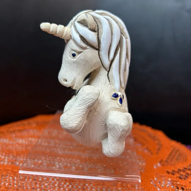 Vintage Artesania Rinconada Clay Unicorn Figurine #251