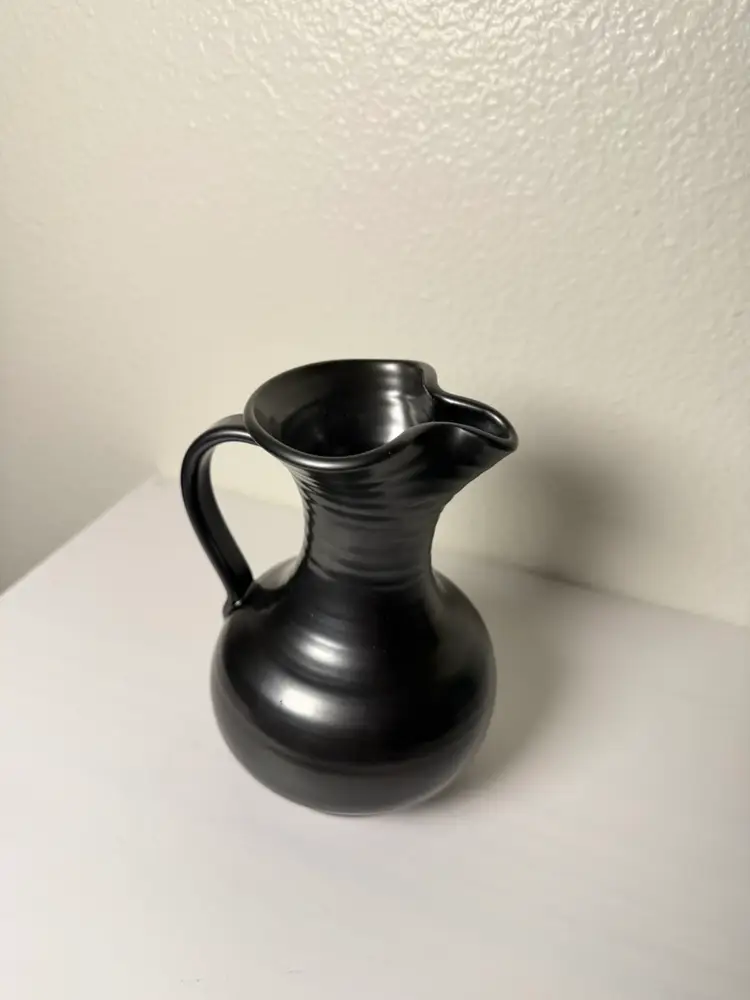 vintage Prinknash Abbey Pottery  pitcher, black lustre glaze