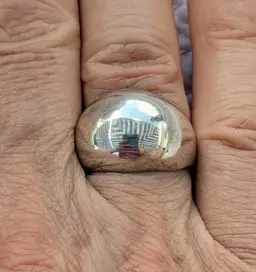 Vintage Modernist Sterling Silver Dome Ring, Size 8.25
