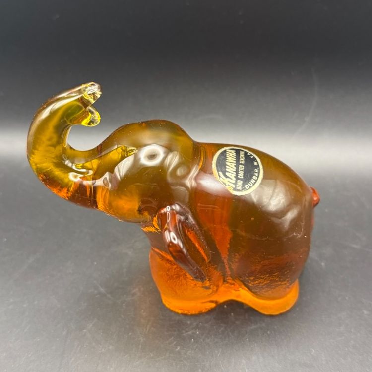 Kanawha Glass Amber Glass Elephant