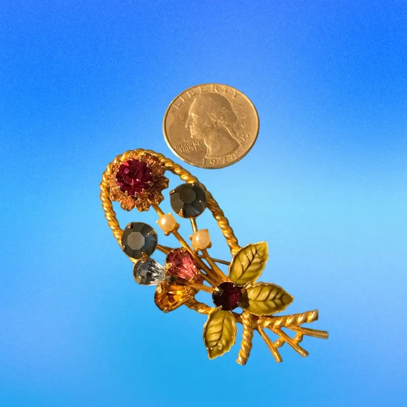 Weiss Gold Tone Floral Brooch