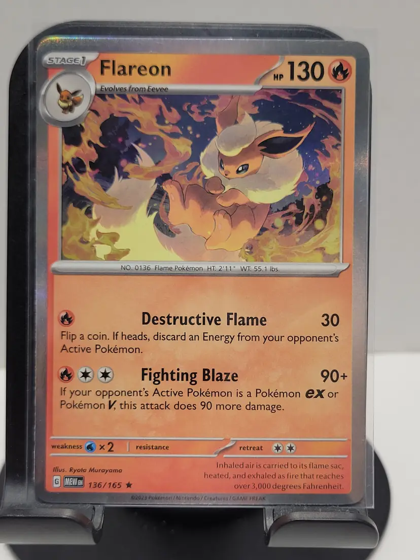 Pokémon TCG Flareon Scarlet & Violet - 151 136/165 Holo