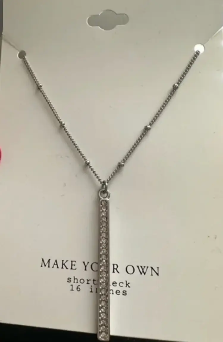 4 Necklaces! Apt 9 Silver Bar Vertical CZ With Extender Gift