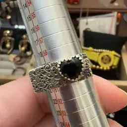 Sterling Silver And Onyx Ring