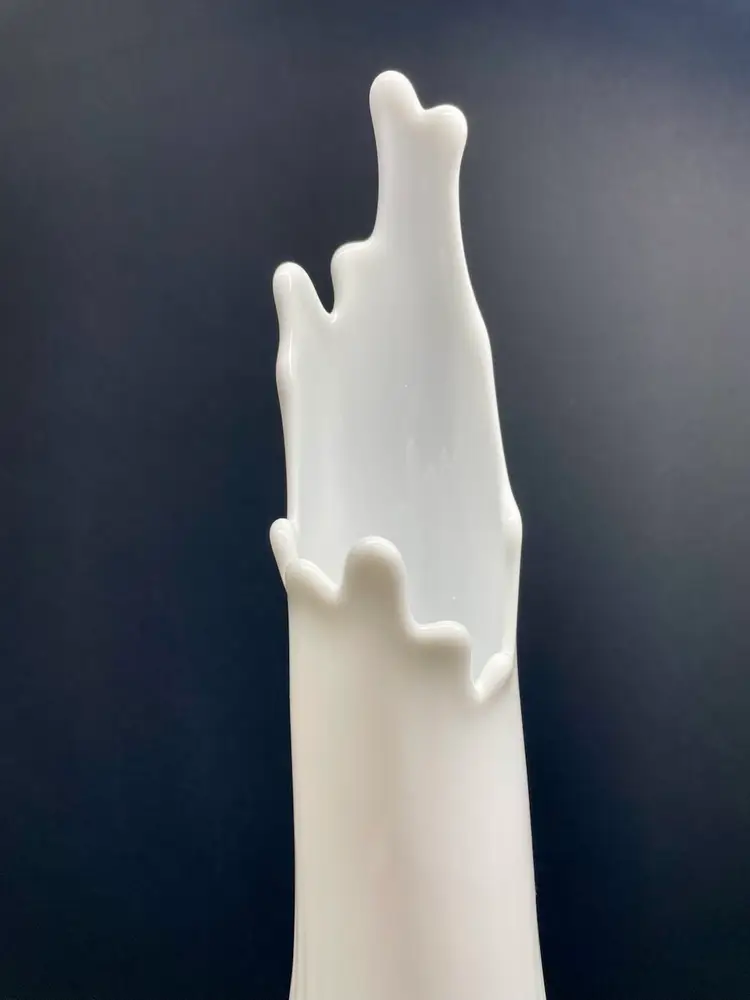 Fenton Hobnail Milk Glass-White Footed Vintage Swung Vase ~ 19”