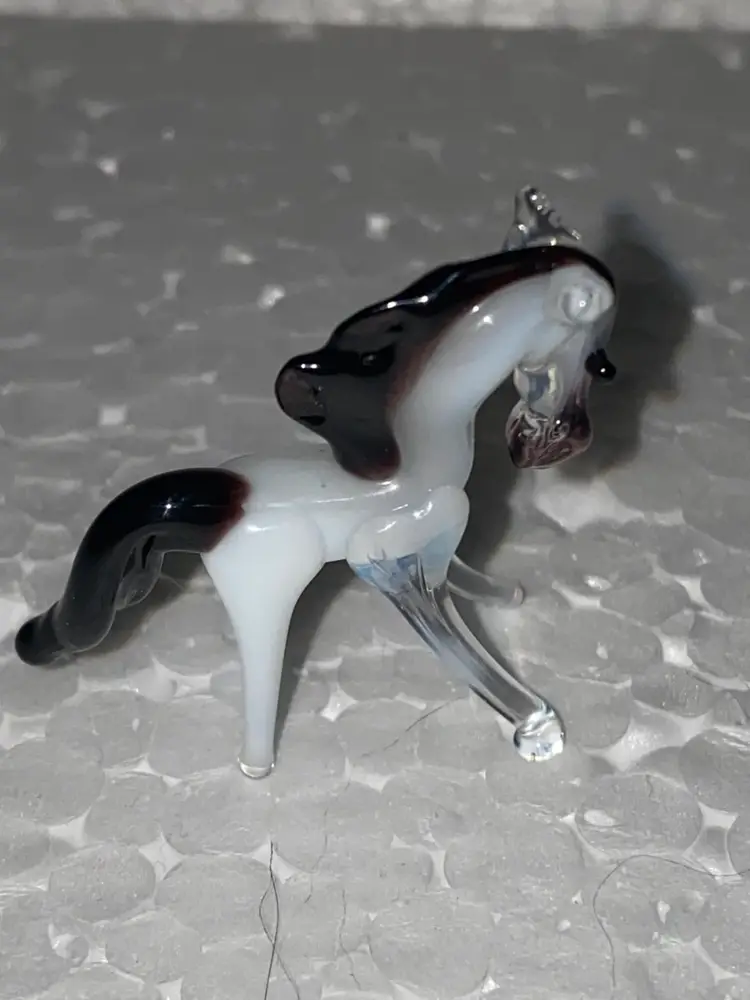 #01 25% Off In From Ukraine Miniature (1 To 1.5") Blown Glass  Amber And Black Cat Front And Back Photos (was $8)