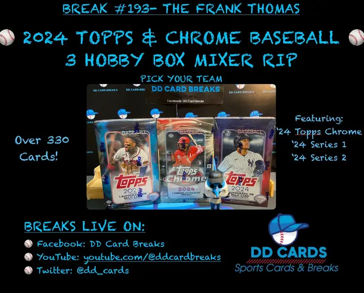 8/16- Rip #193- 2024 Topps Baseball (3) Hobby Box Mixer Rip