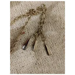 #02 Vintage, Anne Klein,  Gold Toned Tassel Necklace, Chain Link Design, Pre-Owned